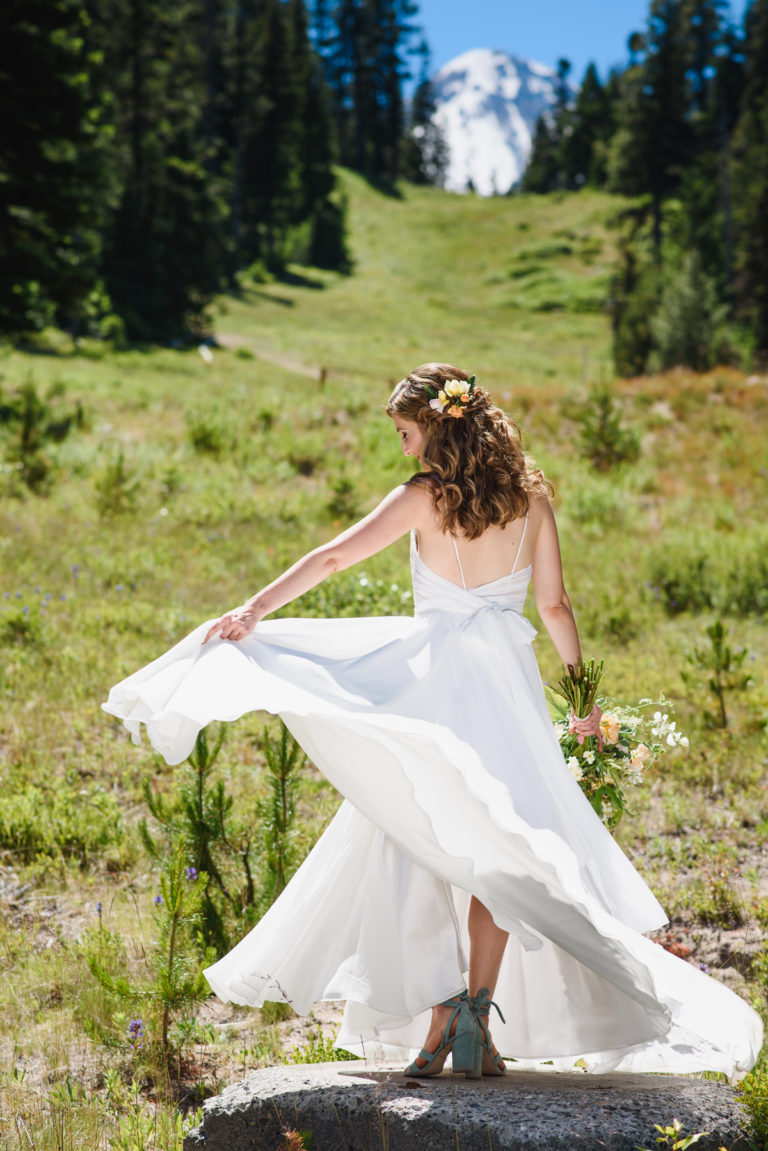 Wedding Bride Outdoors Mt. Hood Cooper Spur Ski Area