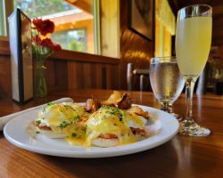 Eggs Benedict- Breakfast at Crooked Tree Tavern & Grill at Cooper Spur on Mount Hood