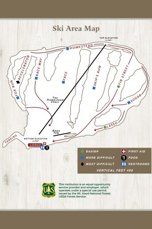 Cooper Spur Ski Area Trail Map 2022-23