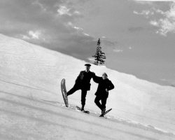 Vintage Snowshoeing at Cooper Spur Photo