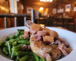Maple Pork Chop at the Crooked Tree Tavern & Grill at Cooper Spur Mountain Resort on Mt. Hood